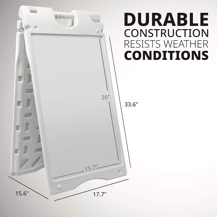 Image 878109_ALTMORE2.jpg, Product 878-109 / Price $139.99 - $174.99, Jumbl A Frame Sandwich Board – 15.7 x 26” Display Sidewalk Sign with PVC Sign Protector (White) from Jumbl on TSC.ca's Electronics department