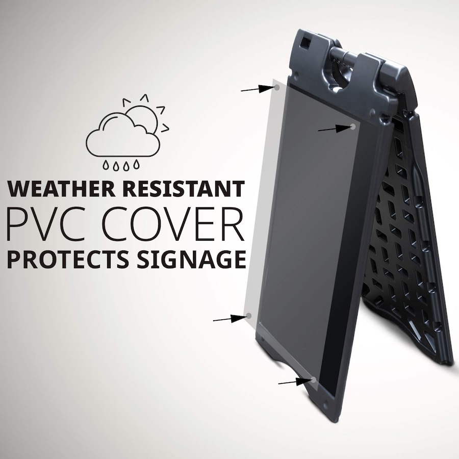 Image 878109_ALTMORE7.jpg, Product 878-109 / Price $139.99 - $174.99, Jumbl A Frame Sandwich Board – 15.7 x 26” Display Sidewalk Sign with PVC Sign Protector (White) from Jumbl on TSC.ca's Electronics department
