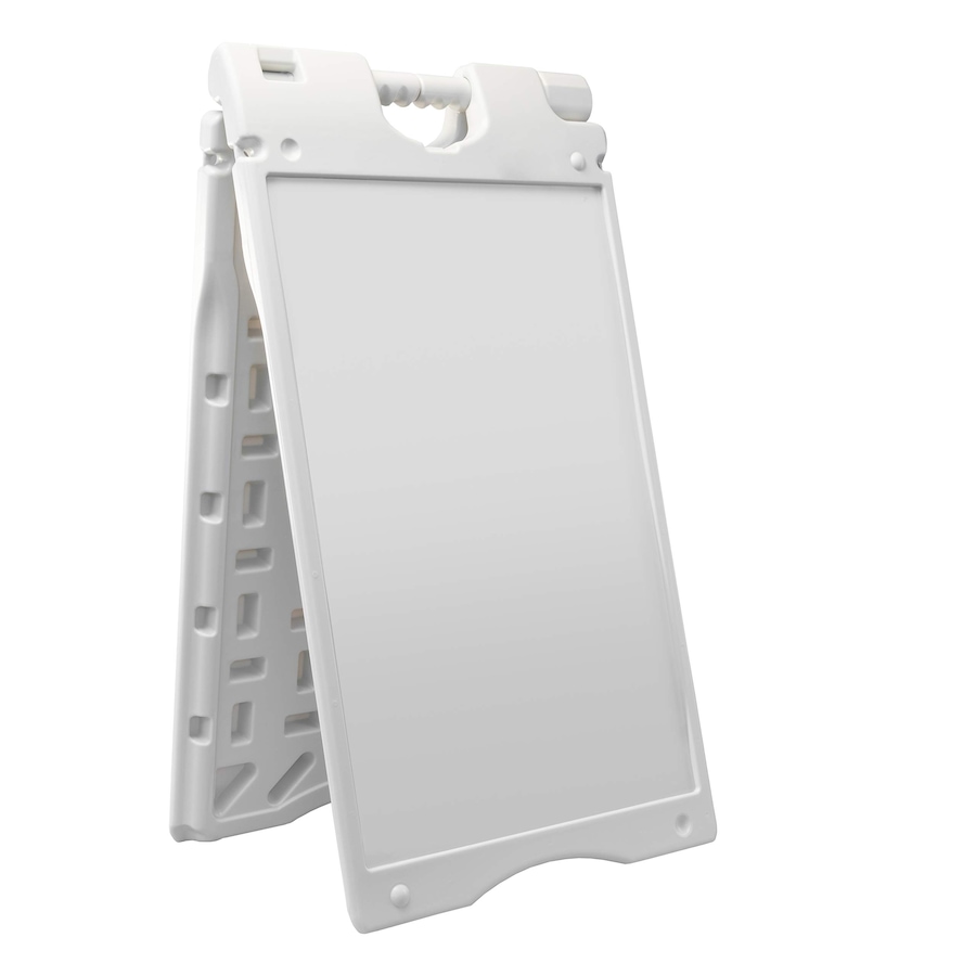 Image 878109_ST01.jpg, Product 878-109 / Price $139.99 - $174.99, Jumbl A Frame Sandwich Board – 15.7 x 26” Display Sidewalk Sign with PVC Sign Protector (White) from Jumbl on TSC.ca's Electronics department
