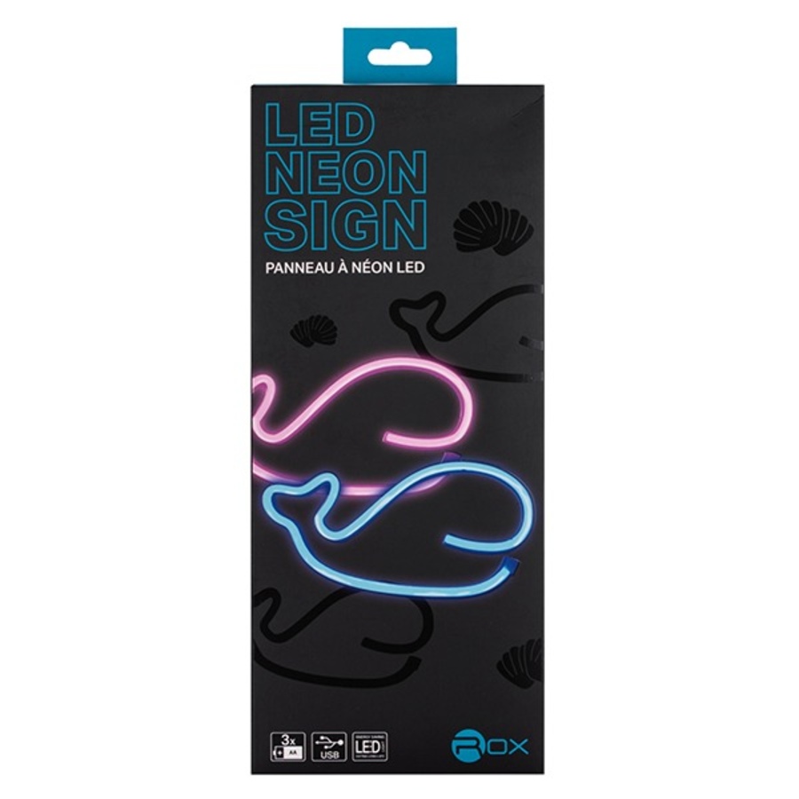 Image 878114.jpg, Product 878-114 / Price $14.99, LED Neon Sign - Whale Design | Battery & USB Powered Oceanic Glow Light | Playful and Elegant Decorative Neon Art for Bedrooms, Nurseries, and Coastal Spaces from Tradeopia on TSC.ca's Home & Garden department
