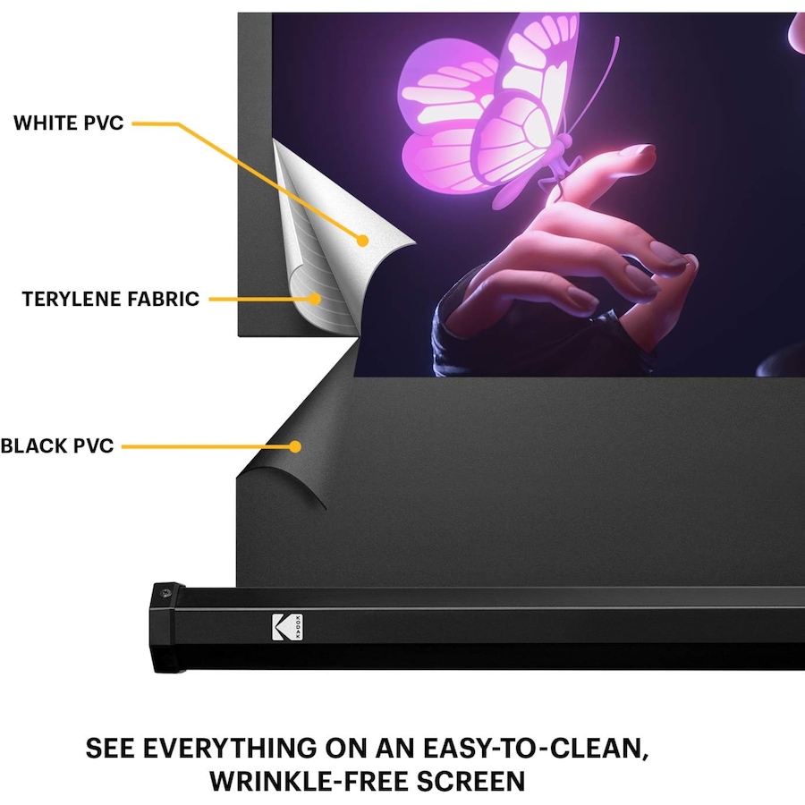 Image 878119_ALTMORE2.jpg, Product 878-119 / Price $216.49, Kodak 100" Projector Screen with Stand, Portable 16:9 Projector Screen with Tripod Stand & Bag from Kodak on TSC.ca's Electronics department
