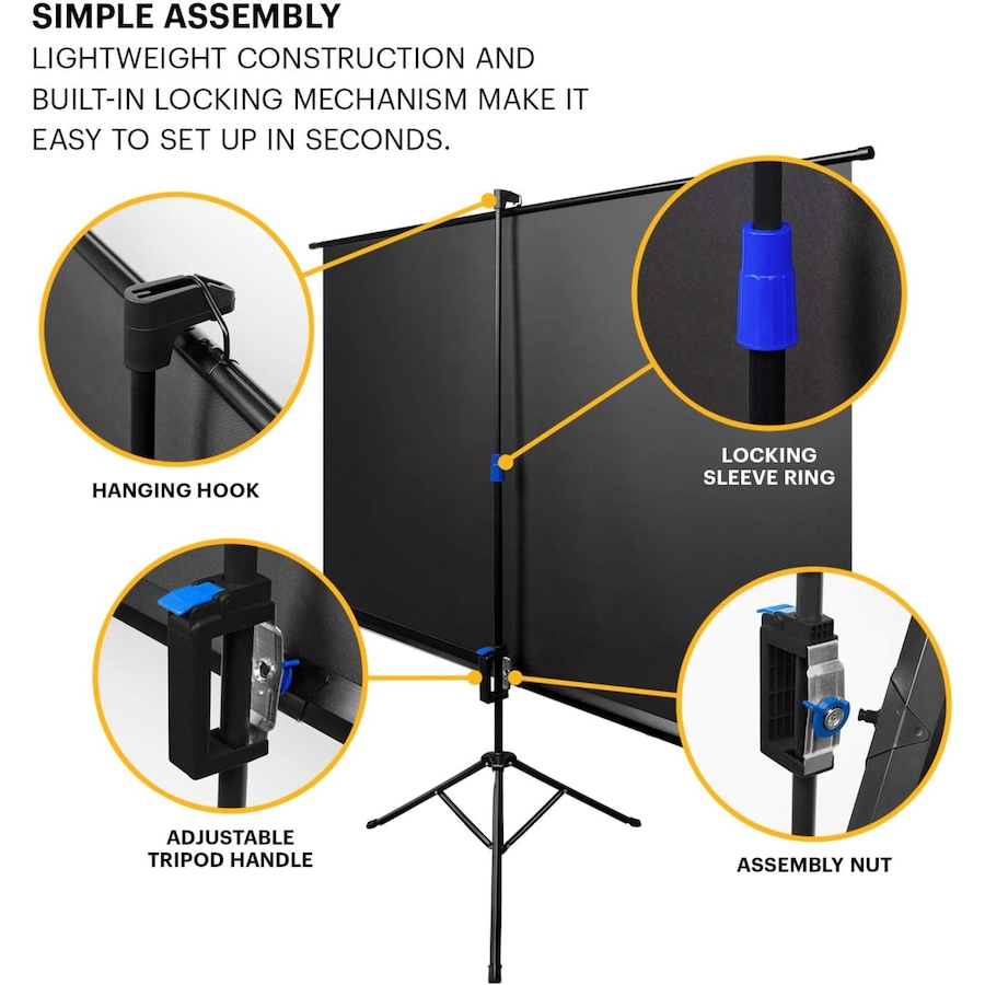 Image 878119_ALTMORE3.jpg, Product 878-119 / Price $216.49, Kodak 100" Projector Screen with Stand, Portable 16:9 Projector Screen with Tripod Stand & Bag from Kodak on TSC.ca's Electronics department