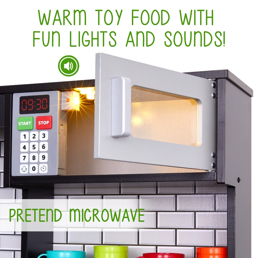 Image 878126_ALTMORE5.jpg, Product 878-126 / Price $350.00, Lil' Jumbl Premium Kids Kitchen Set, Wooden Pretend Play Kitchen W/Sounds & Accessories - Charcoal from Jumbl on TSC.ca's Toys & Hobbies department