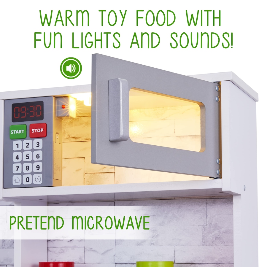Image 878127_ALTMORE5.jpg, Product 878-127 / Price $259.99, Lil' Jumbl Premium Kids Kitchen Set, Wooden Pretend Play Kitchen with Sounds & Accessories - White from Jumbl on TSC.ca's Toys & Hobbies department