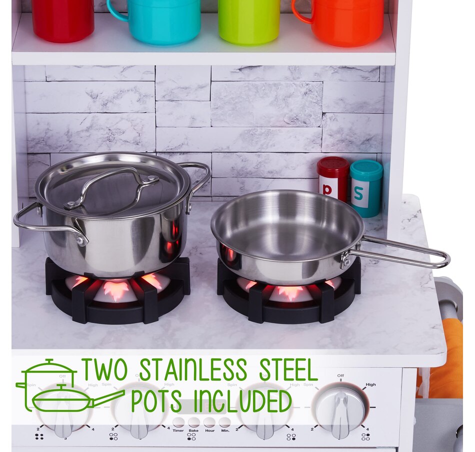 Image 878127_ALTMORE7.jpg, Product 878-127 / Price $259.99, Lil' Jumbl Premium Kids Kitchen Set, Wooden Pretend Play Kitchen with Sounds & Accessories - White from Jumbl on TSC.ca's Toys & Hobbies department