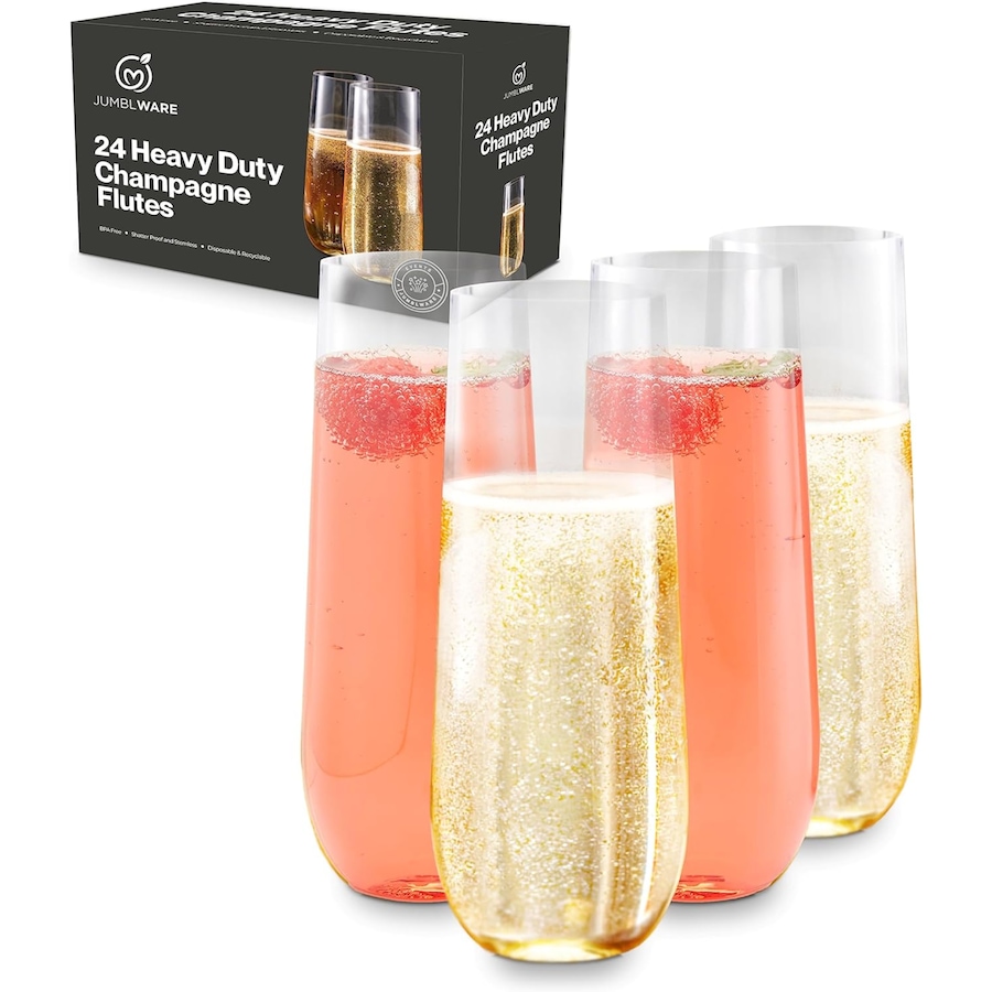 Image 878129_ST01.jpg, Product 878-129 / Price $62.99, JumblWare 24 Stemless Disposable Plastic Champagne Flutes (9-oz.), Clear from JumblWare on TSC.ca's Kitchen department