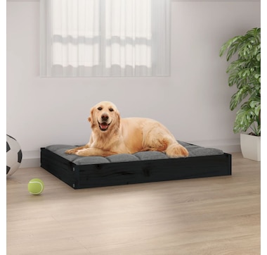 Dog bed Black 71.5x54x9 cm Solid pine wood