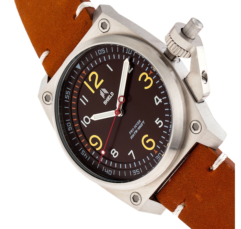 Image 881189_ALTMORE10.jpg, Product 881-189 / Price $137.77, Shield Pascal Leather-Band Men's Diver Watch from Shield on TSC.ca's Jewellery department