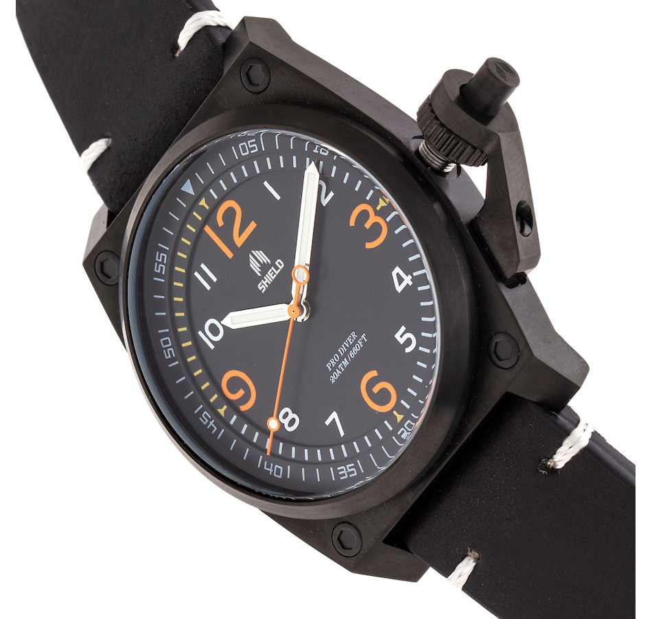 Image 881189_ALTMORE2.jpg, Product 881-189 / Price $137.77, Shield Pascal Leather-Band Men's Diver Watch from Shield on TSC.ca's Jewellery department