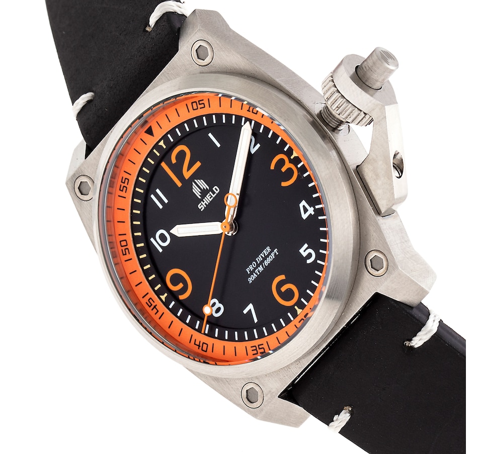 Image 881189_ALTMORE6.jpg, Product 881-189 / Price $137.77, Shield Pascal Leather-Band Men's Diver Watch from Shield on TSC.ca's Jewellery department