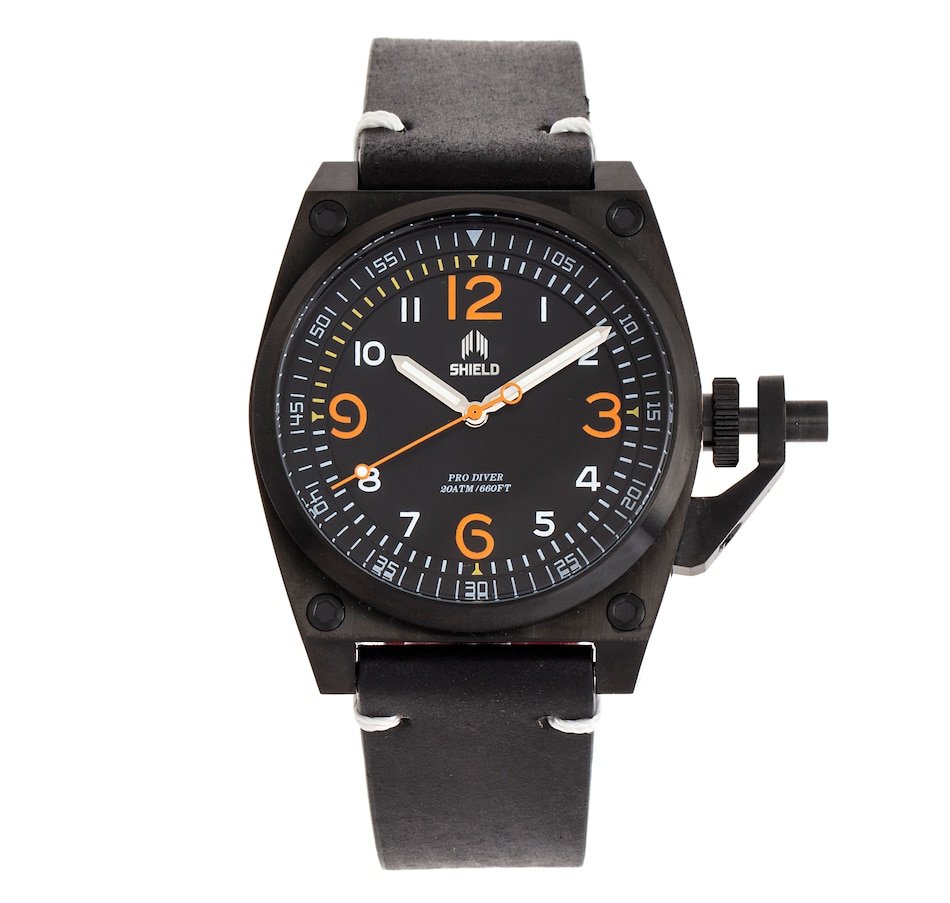 Image 881189_ST01.jpg, Product 881-189 / Price $137.77, Shield Pascal Leather-Band Men's Diver Watch from Shield on TSC.ca's Jewellery department