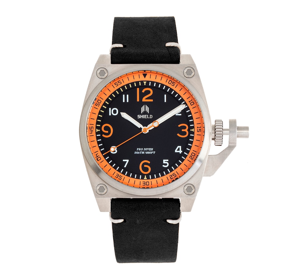 Image 881189_ST03.jpg, Product 881-189 / Price $137.77, Shield Pascal Leather-Band Men's Diver Watch from Shield on TSC.ca's Jewellery department
