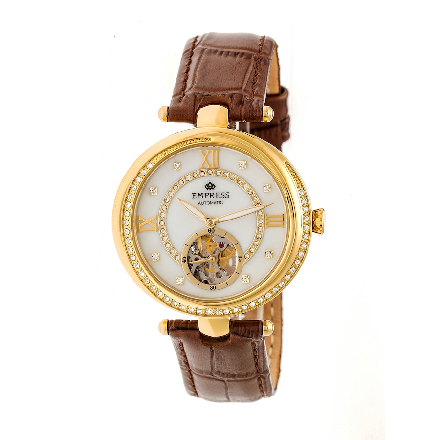 Image 881199_ALTMORE5.jpg, Product 881-199 / Price $164.44, Empress Stella Automatic Semi-Skeleton MOP Leather-Band Watch from Empress on TSC.ca's Jewellery department