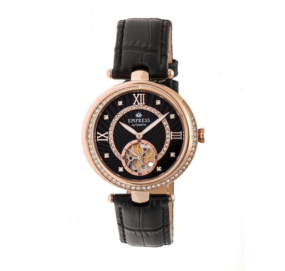 Image 881199_ST05.jpg, Product 881-199 / Price $164.44, Empress Stella Automatic Semi-Skeleton MOP Leather-Band Watch from Empress on TSC.ca's Jewellery department
