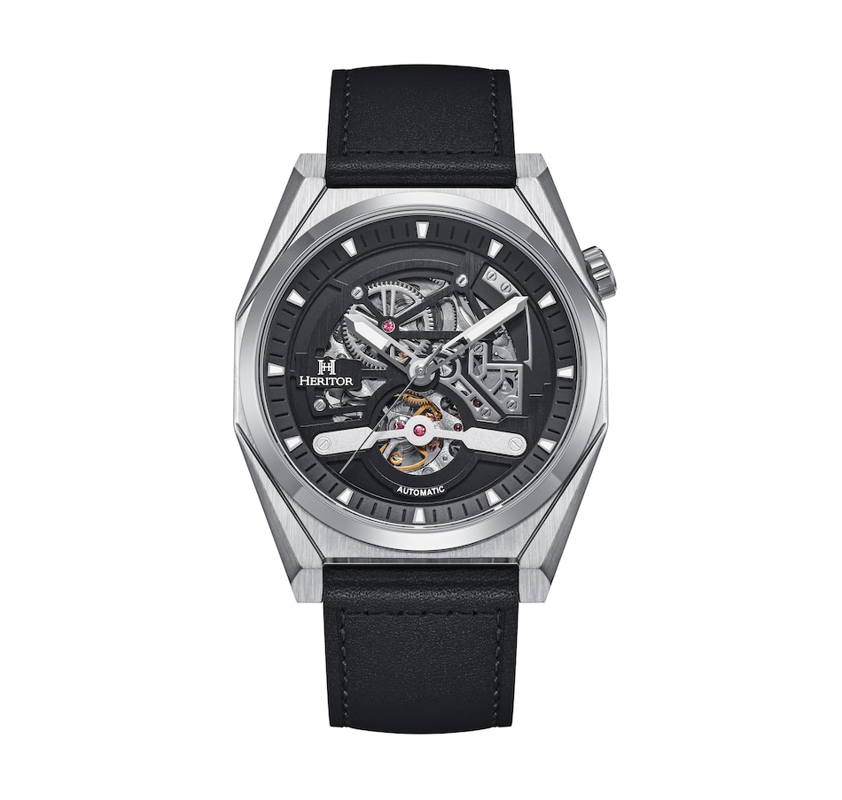 Image 881201_ST03.jpg, Product 881-201 / Price $163.66, Heritor Automatic Amadeus Semi-Skeleton Leather-Band Watch from Heritor on TSC.ca's Jewellery department