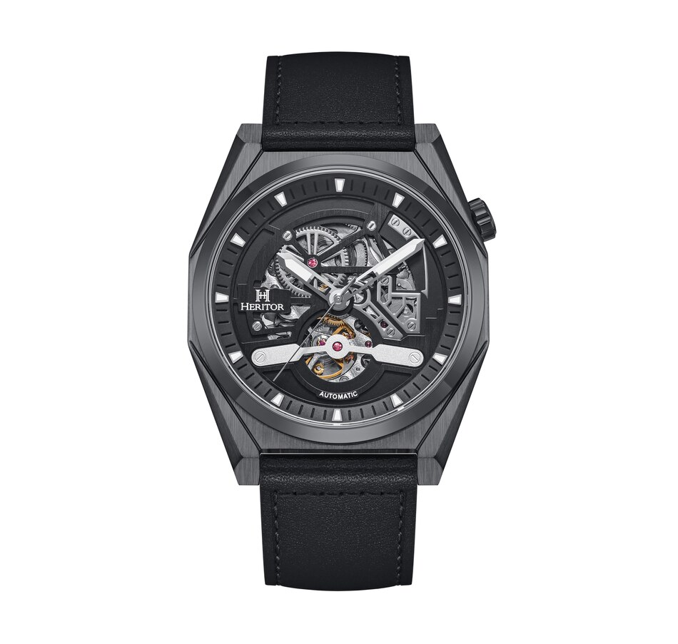 Image 881201_ST05.jpg, Product 881-201 / Price $163.66, Heritor Automatic Amadeus Semi-Skeleton Leather-Band Watch from Heritor on TSC.ca's Jewellery department