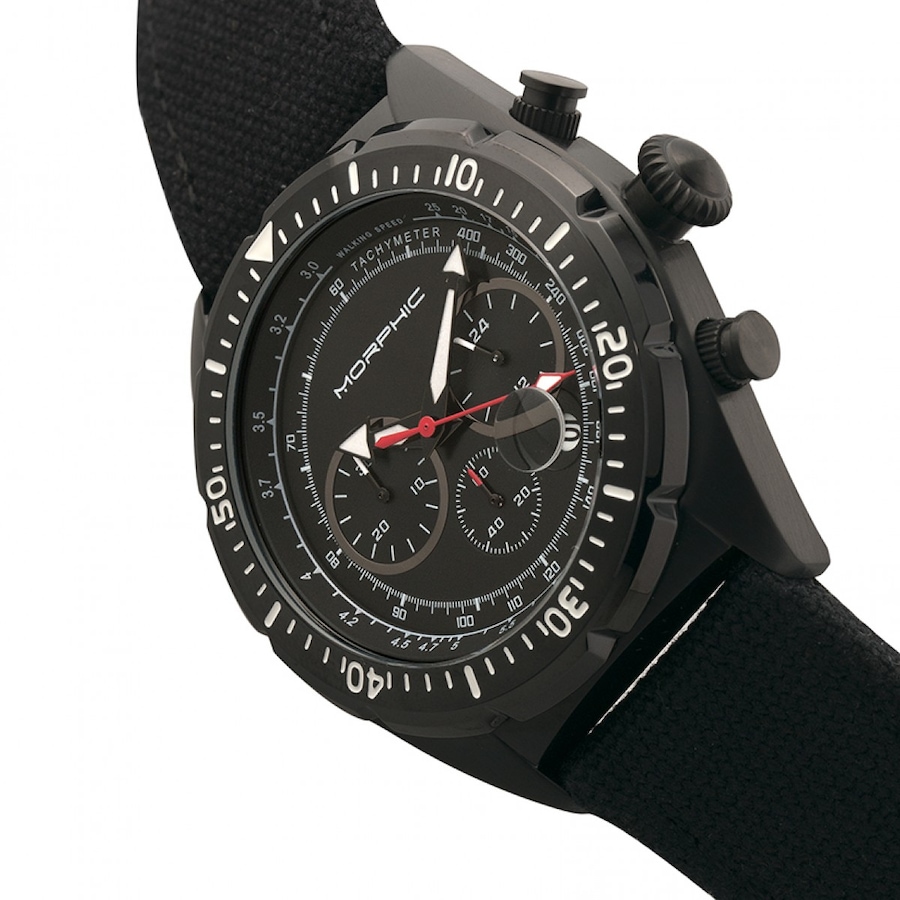Image 881238_ALTMORE11.jpg, Product 881-238 / Price $144.87, Morphic M53 Series Chronograph Fiber-Weaved Leather-Band Watch w/Date from Morphic on TSC.ca's Jewellery department