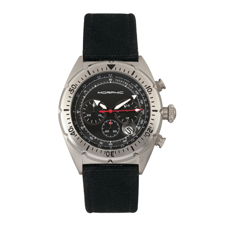 Image 881238_ALTMORE6.jpg, Product 881-238 / Price $144.87, Morphic M53 Series Chronograph Fiber-Weaved Leather-Band Watch w/Date from Morphic on TSC.ca's Jewellery department