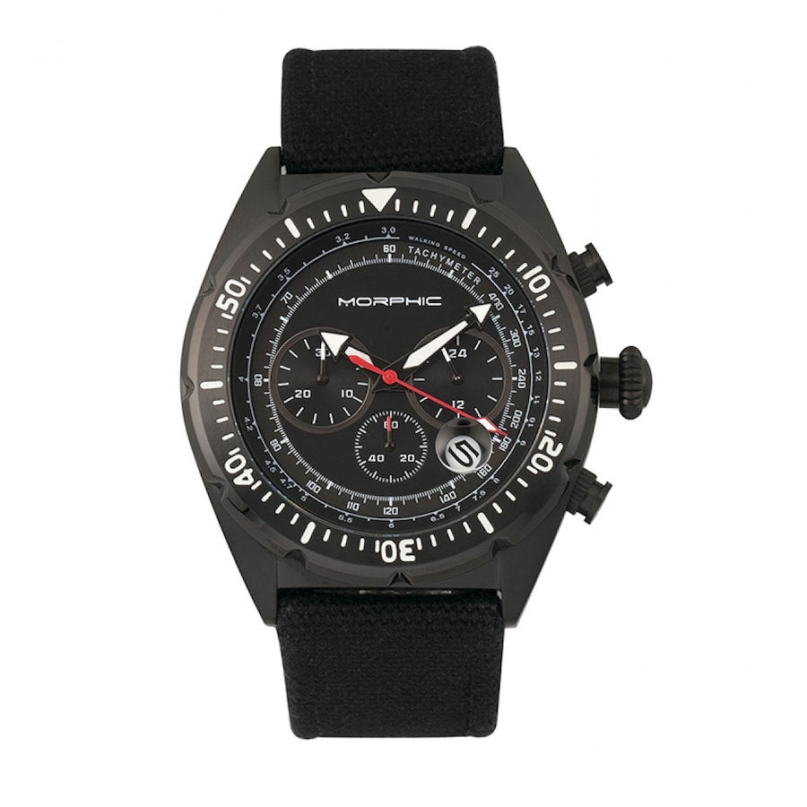 Image 881238_ALTMORE9.jpg, Product 881-238 / Price $144.87, Morphic M53 Series Chronograph Fiber-Weaved Leather-Band Watch w/Date from Morphic on TSC.ca's Jewellery department