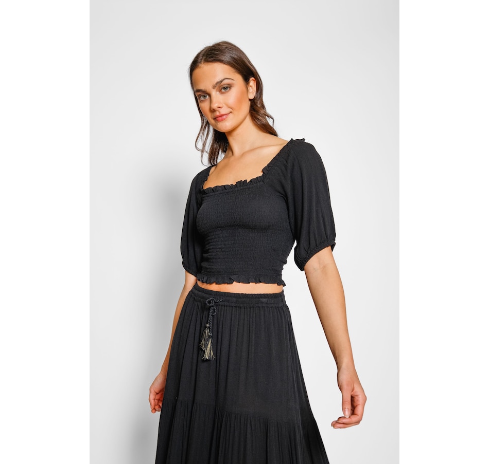 Image 881305_ALTMORE3.jpg, Product 881-305 / Price $73.00, Miami Boho Smocked Crop Top from Koy Resort on TSC.ca's Fashion department