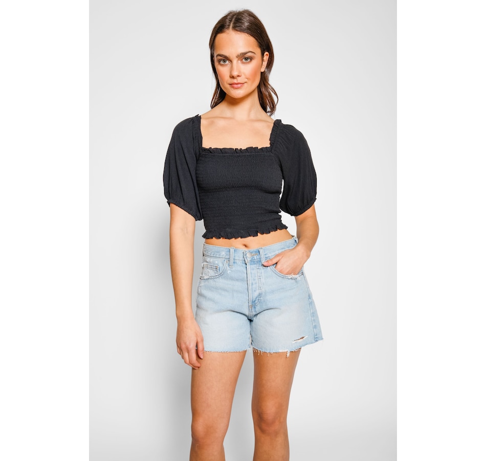 Image 881305_ST01.jpg, Product 881-305 / Price $73.00, Miami Boho Smocked Crop Top from Koy Resort on TSC.ca's Fashion department