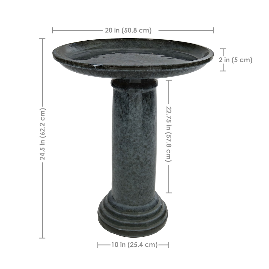 Image 881426_ALTMORE3.jpg, Product 881-426 / Price $340.35, Toulon Ceramic Bird Bath - Black Mist from Sunnydaze Décor on TSC.ca's Home & Garden department