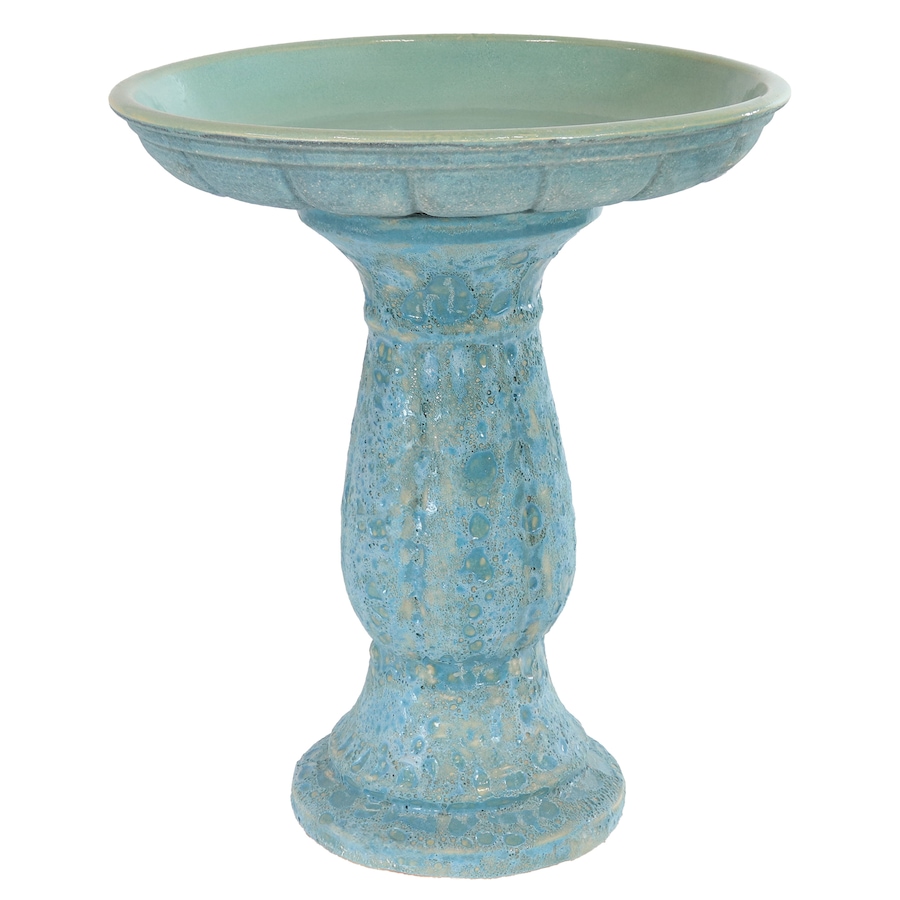 Image 881428.jpg, Product 881-428 / Price $294.55, Avignon Ceramic Bird Bath - Blue Distressed Lava from Sunnydaze Décor on TSC.ca's Home & Garden department