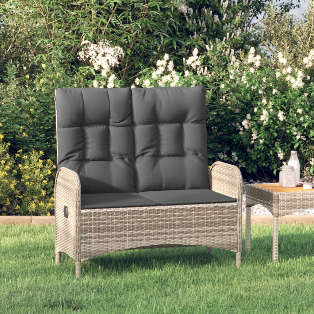 Plastic rattan garden bench discount