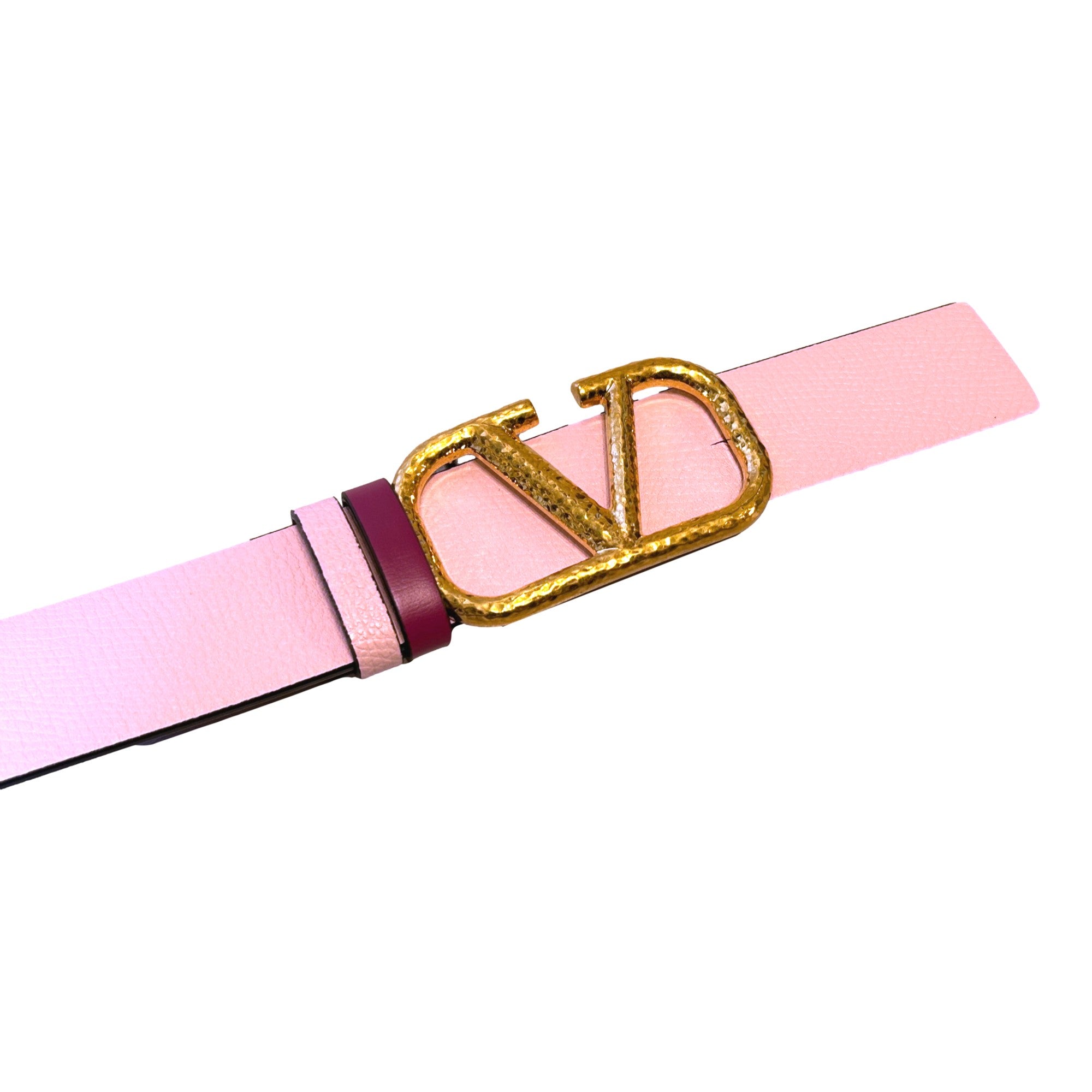 ベルト VALENTINO DARK PINK LEATHER VLOGO BELT Valentino Garavani VLogo Reversible Belt Size 85 Pink