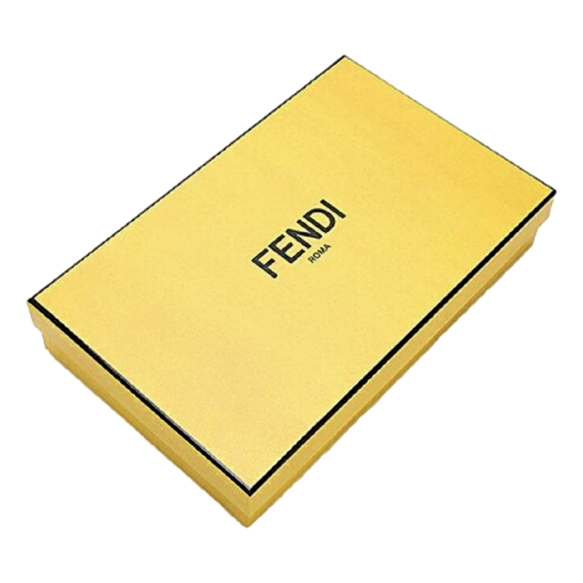 Fendi Fendace Black Leather Card Case Wallet Lanyard - TSC.ca