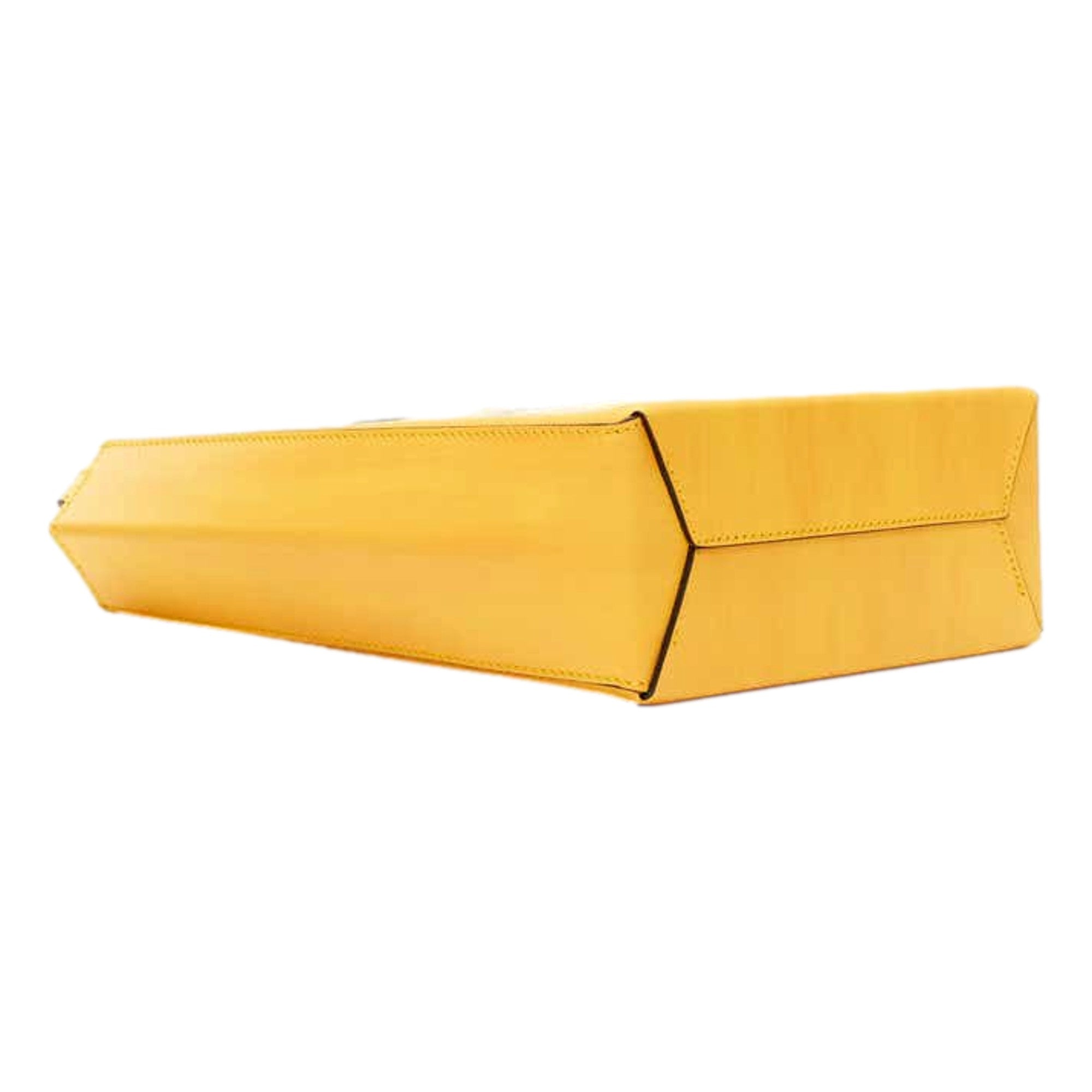 Fendi Roma 2Way Embossed Yellow Leather Crossbody Shopping