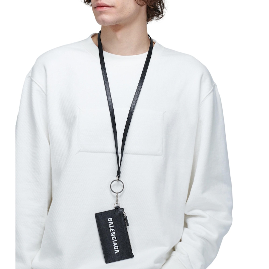 Image 889405_ALTMORE3.jpg, Product 889-405 / Price $787.00, Balenciaga Cash Logo Neck Lanyard Card Holder Wallet Black Leather from Balenciaga on TSC.ca's Fashion department