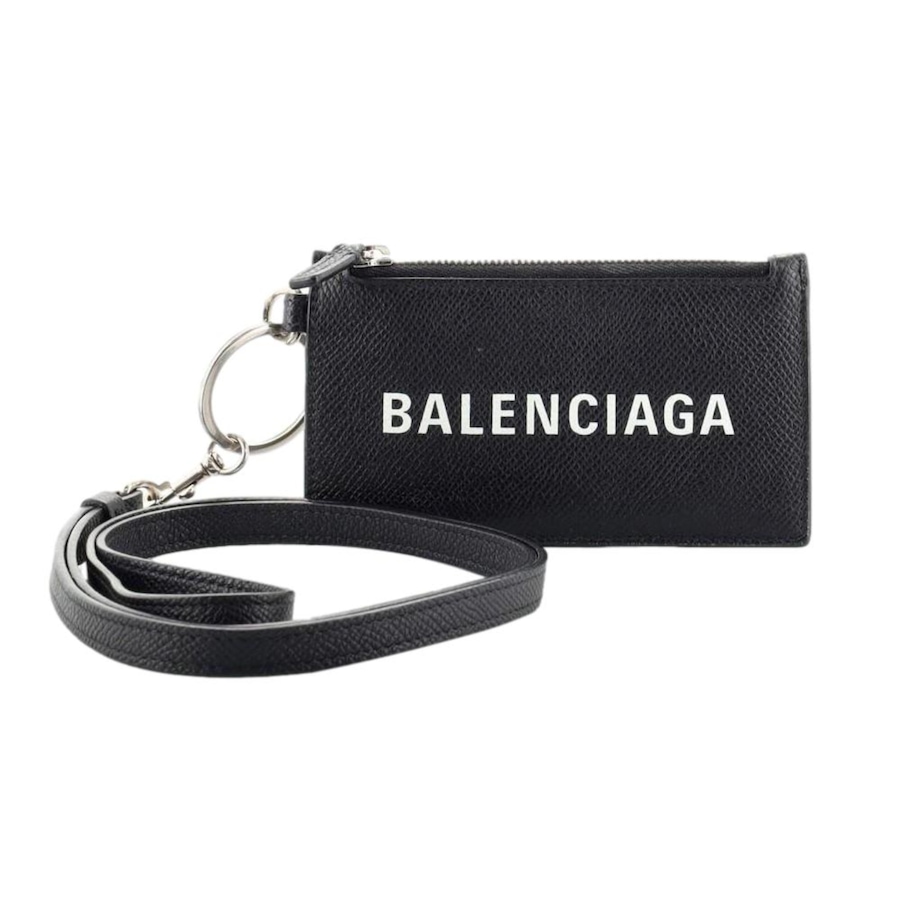 Image 889405_ST01.jpg, Product 889-405 / Price $787.00, Balenciaga Cash Logo Neck Lanyard Card Holder Wallet Black Leather from Balenciaga on TSC.ca's Fashion department