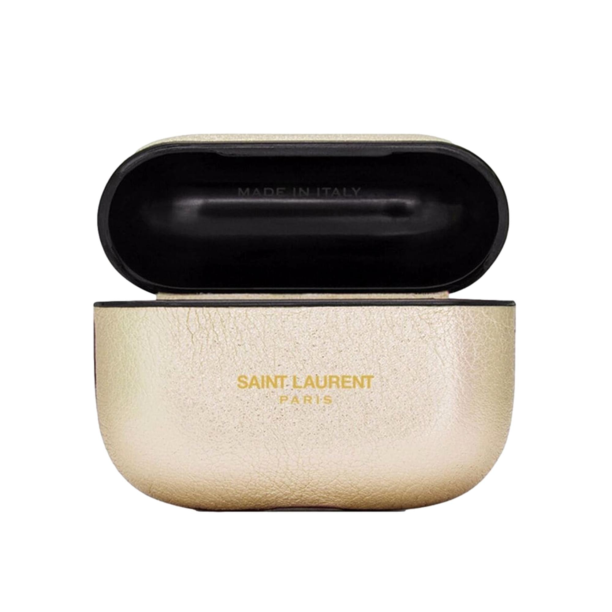 Saint Laurent Metallic Gold Leather Airpods Pro Case - TSC.ca