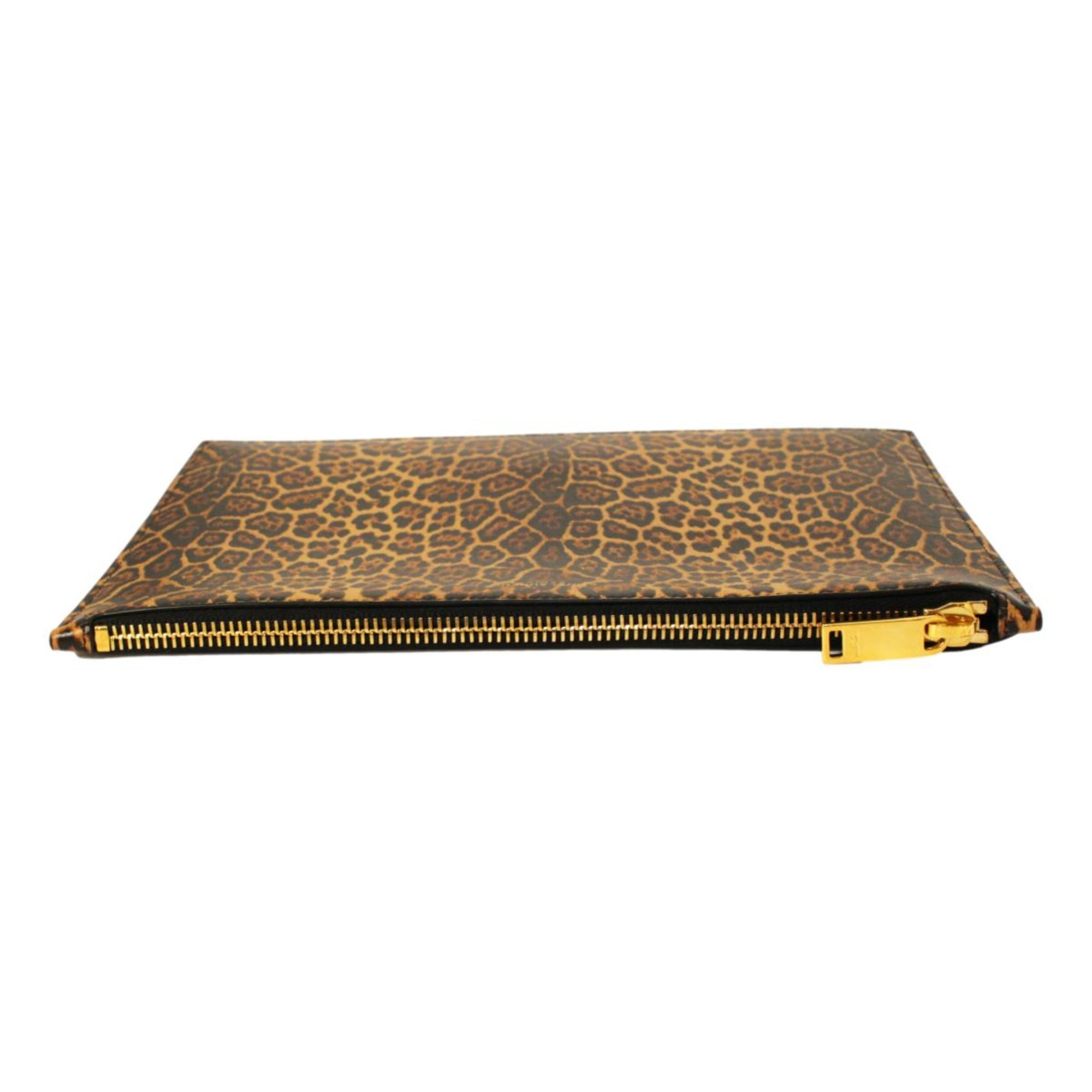 Saint Laurent Leopard Printed Calfskin Leather Medium Pouch - TSC.ca