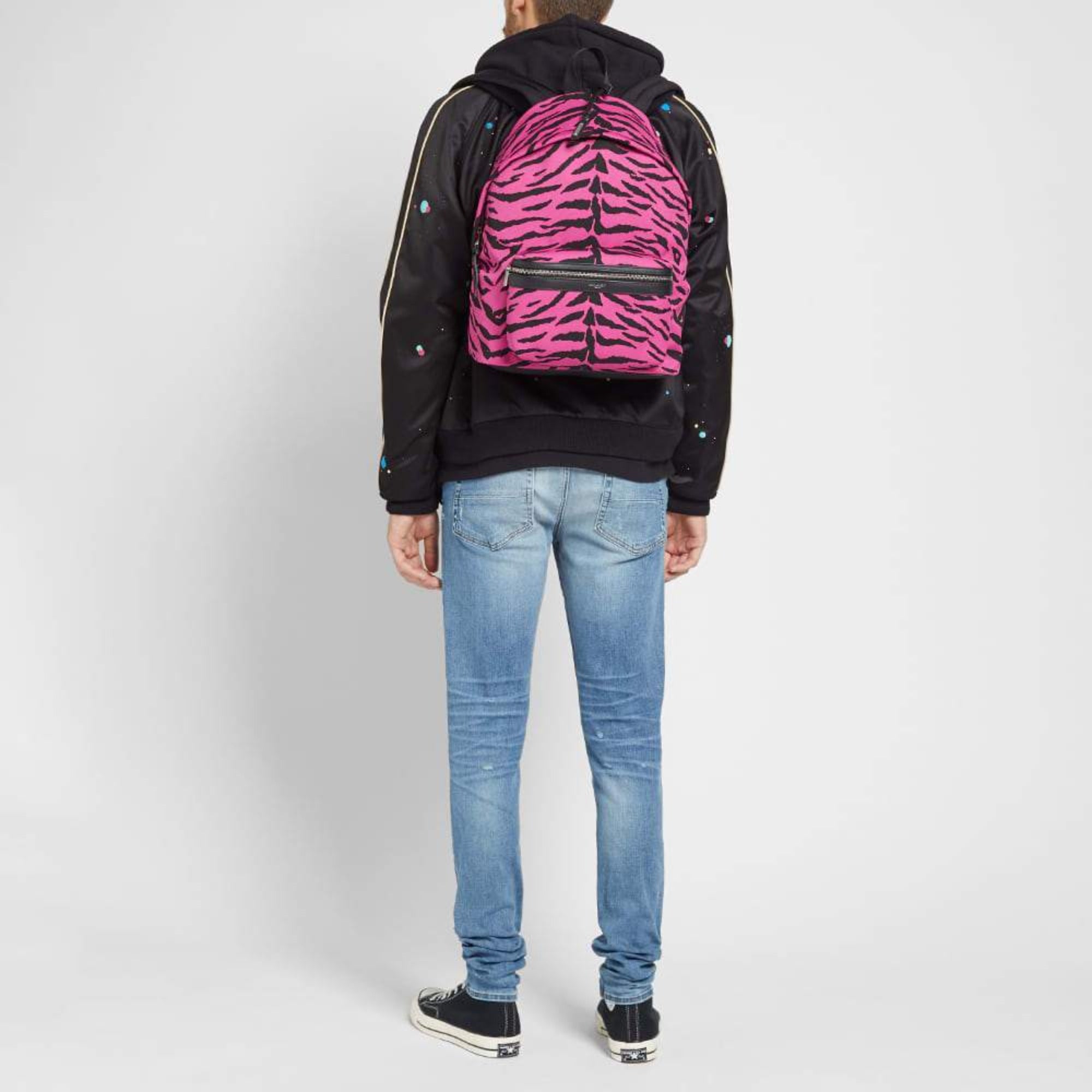 Saint Laurent Unisex Pink Zebra City Backpack - TSC.ca