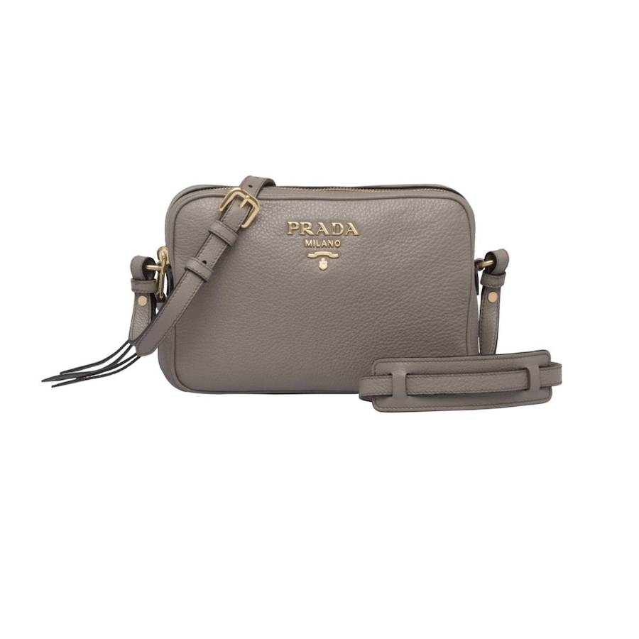Image 889608_ALTMORE14.jpg, Product 889-608 / Price $3,896.00, Prada Argilla Grey Vitello Phenix Leather Double Zip Cross Body Bag from Prada on TSC.ca's Fashion department