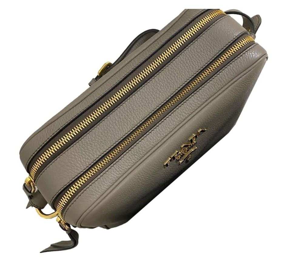 Image 889608_ALTMORE18.jpg, Product 889-608 / Price $3,896.00, Prada Argilla Grey Vitello Phenix Leather Double Zip Cross Body Bag from Prada on TSC.ca's Fashion department