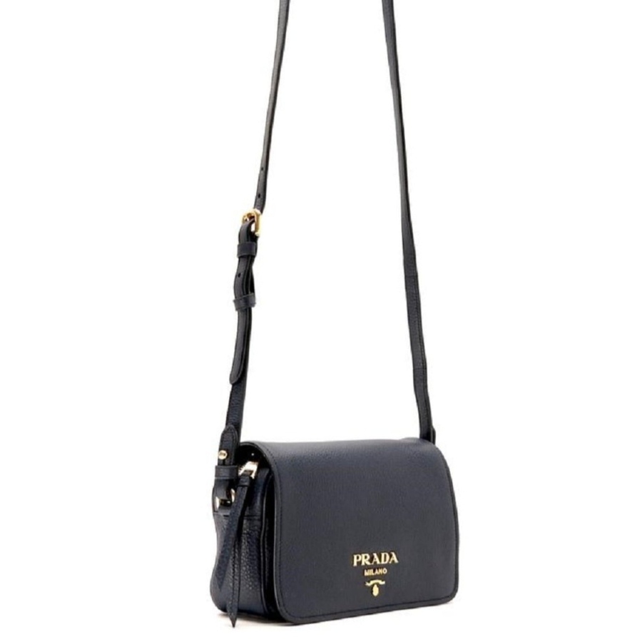 Image 889614_ALTMORE7.jpg, Product 889-614 / Price $4,452.00, Prada Vitello Phenix Baltico Blue Leather Flap Medium Crossbody Bag from Prada on TSC.ca's Fashion department