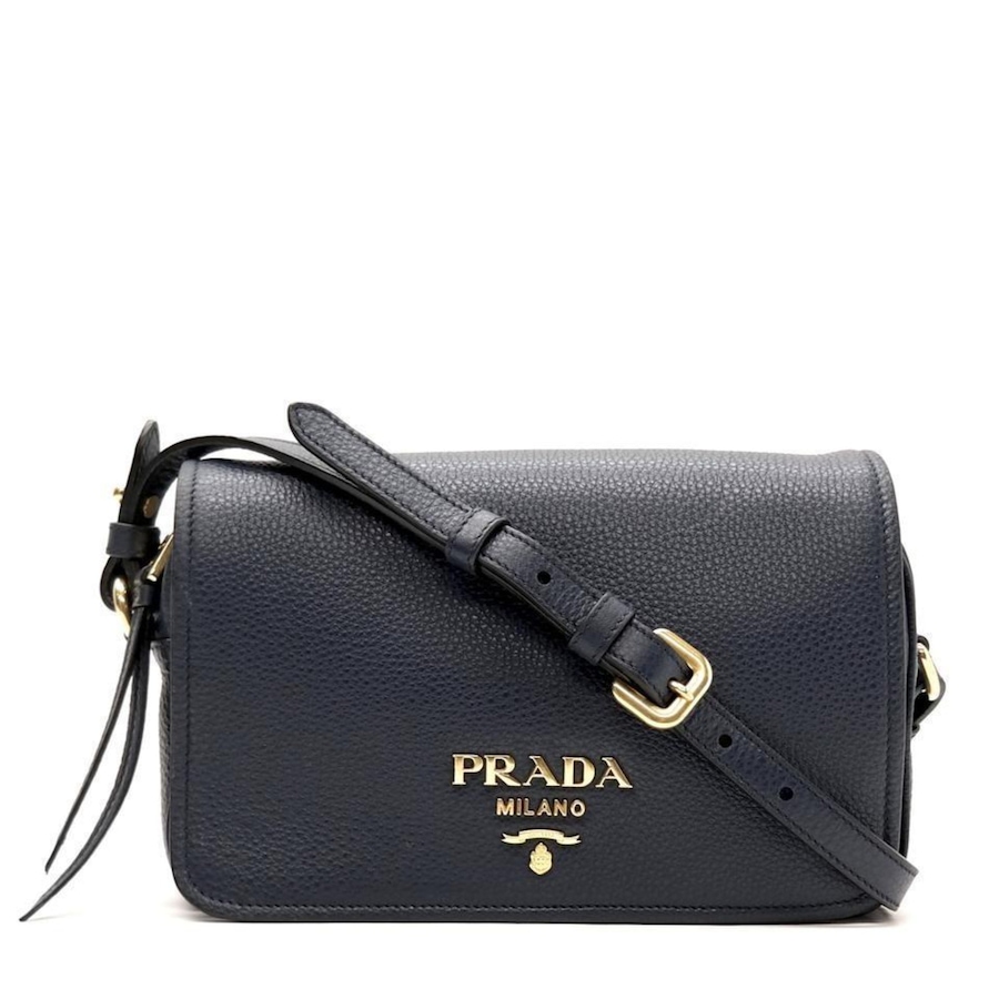 Image 889614_ST01.jpg, Product 889-614 / Price $4,452.00, Prada Vitello Phenix Baltico Blue Leather Flap Medium Crossbody Bag from Prada on TSC.ca's Fashion department