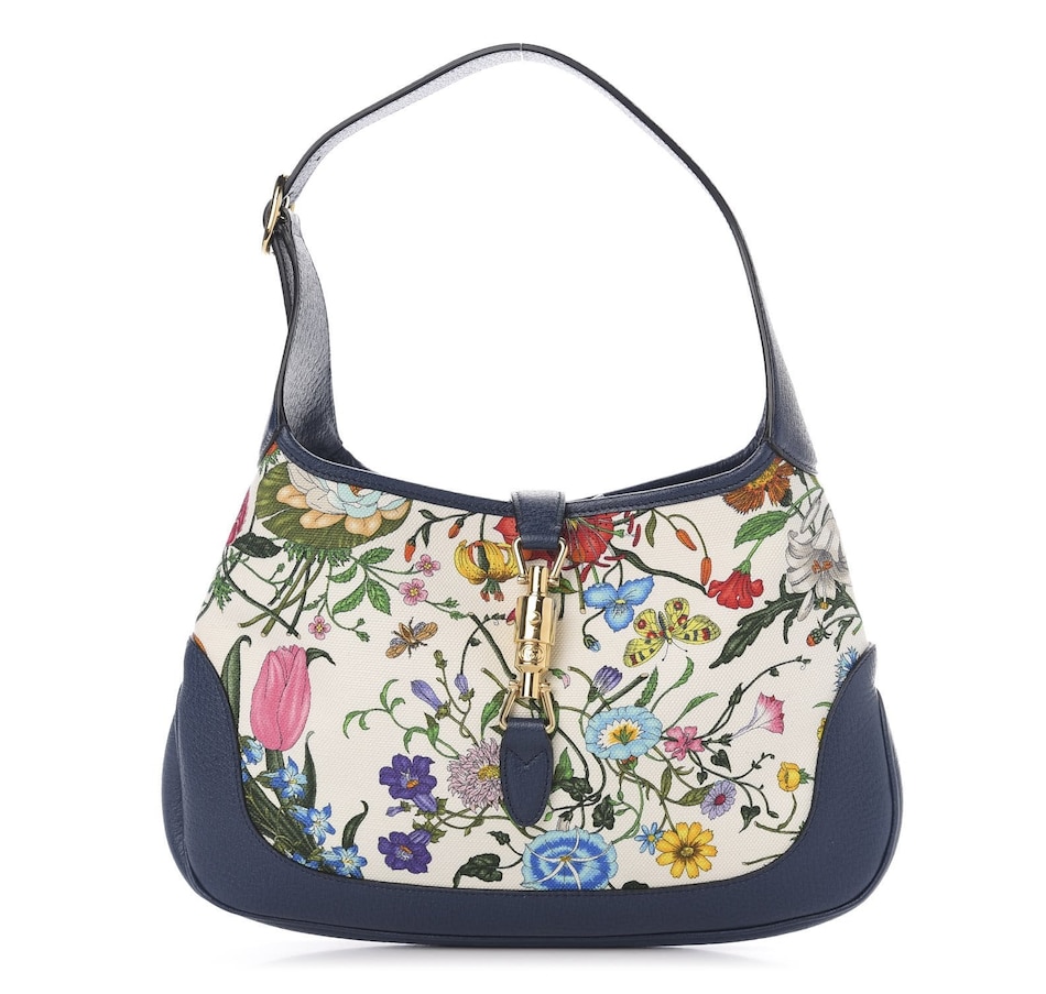 Clothing & Shoes - Handbags - Gucci Jackie Flora Canvas White Blue ...