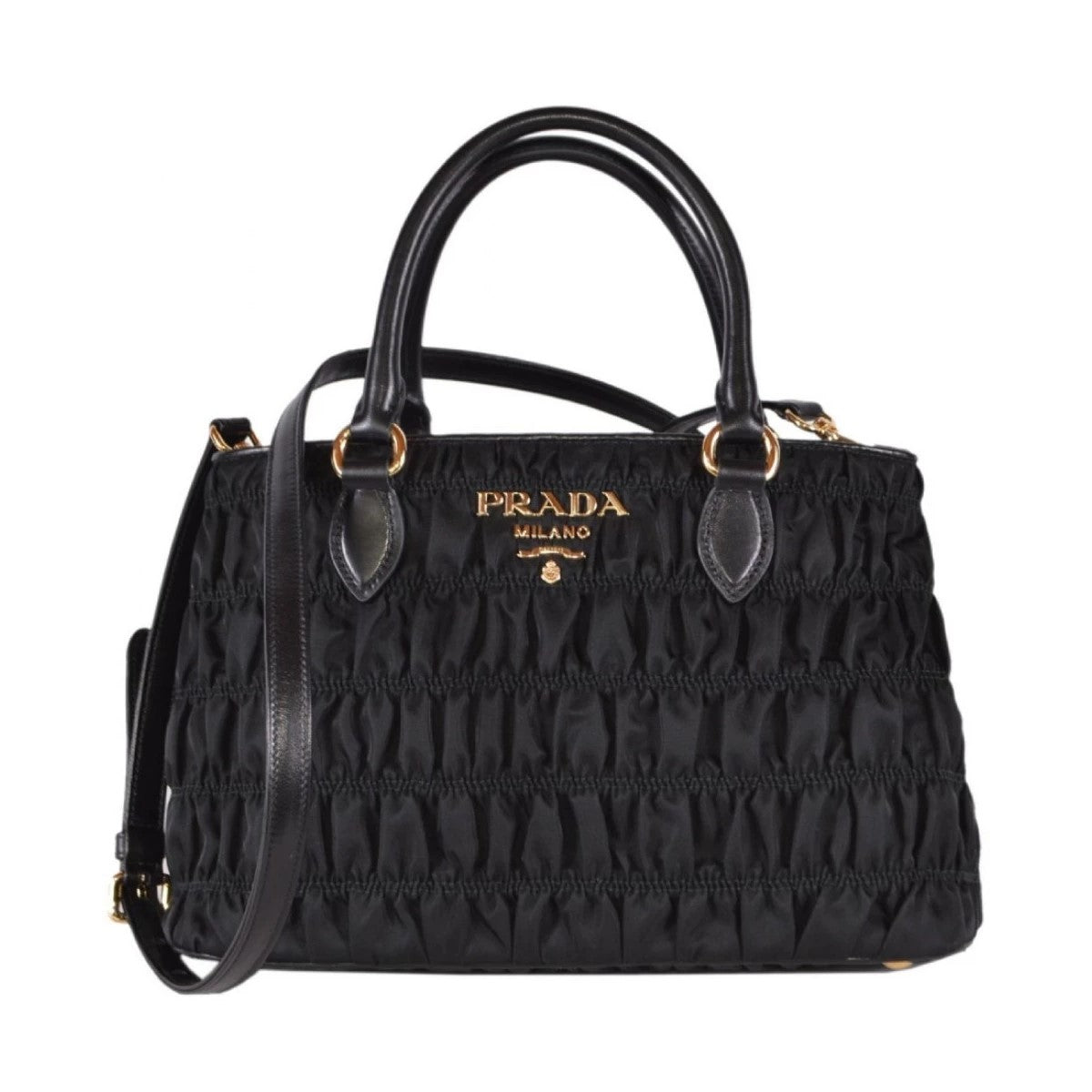 Prada Tessuto Gaufre Nylon Satchel Handbag