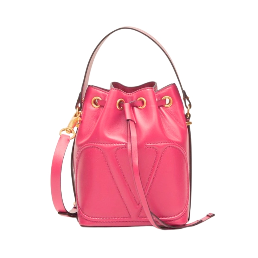 Image 889712_ALTMORE12.jpg, Product 889-712 / Price $2,775.00, Valentino Garavani VLogo Walk Bucket Bag Pink Calf Leather Crossbody from Valentino Garavani on TSC.ca's Fashion department