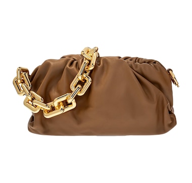 Bottega Veneta The Chain Pouch Brown Calfskin Leather Shoulder Bag