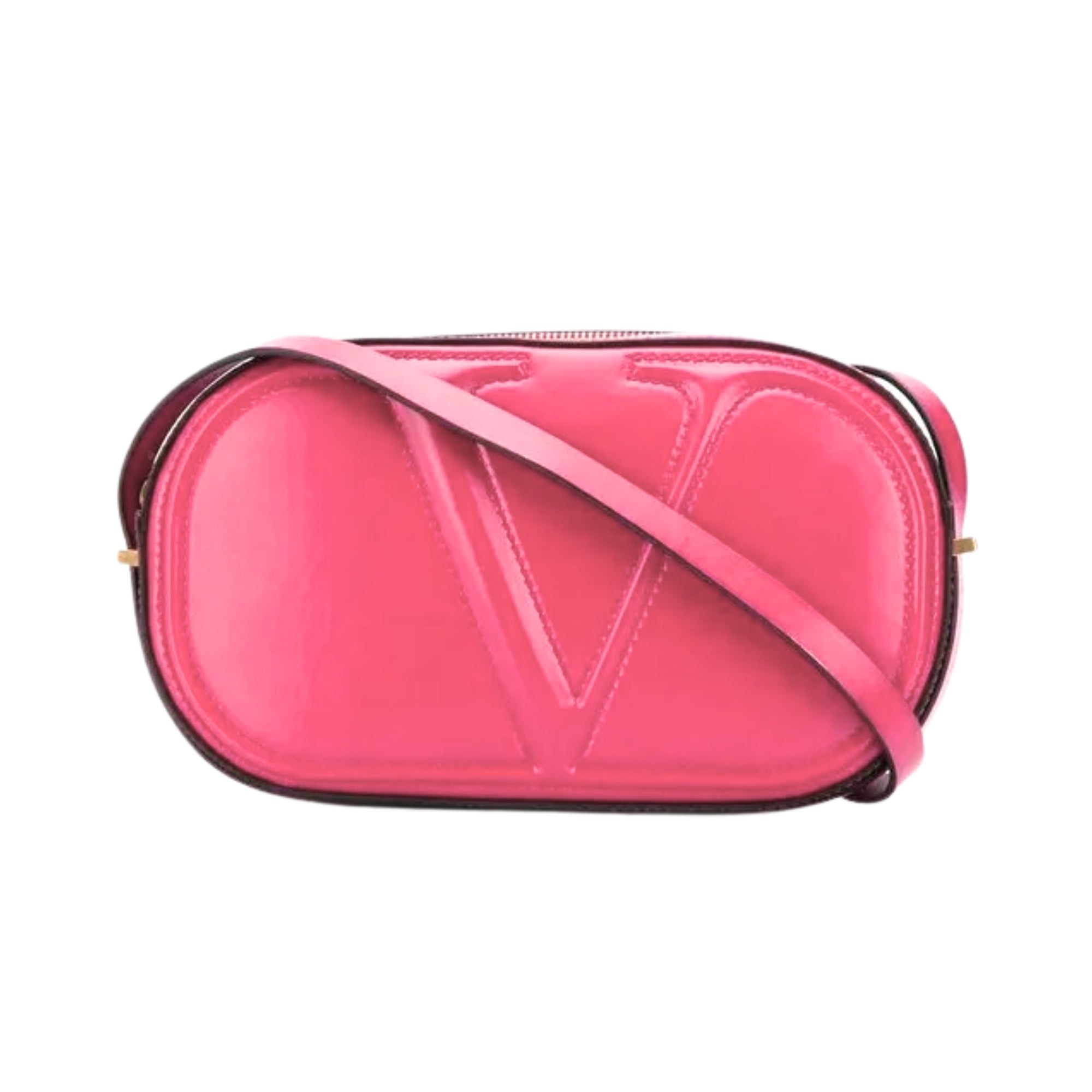 Valentino Garavani VLogo Walk Crossbody Bag Pink Calf Leather