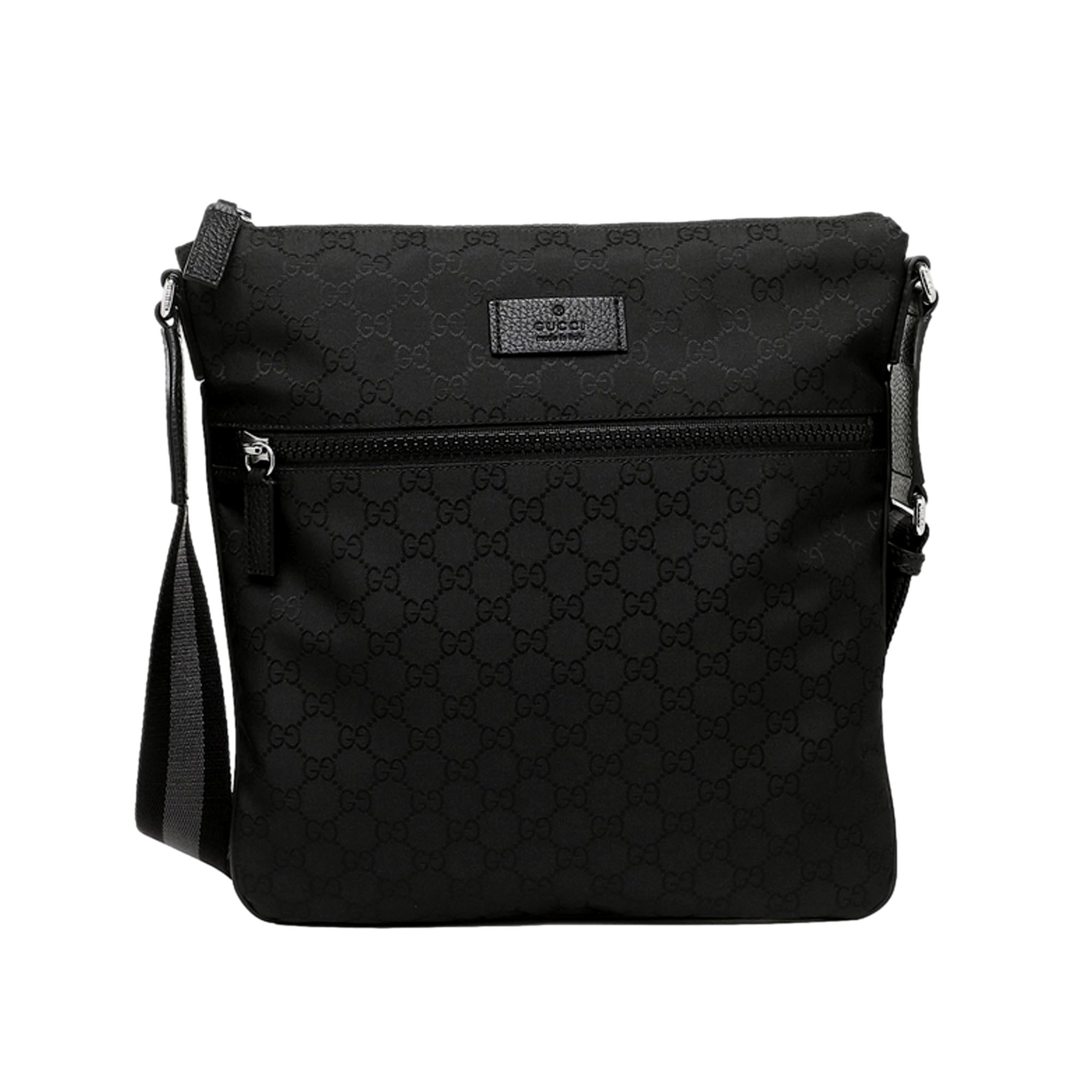 Gucci black messenger canvas bag online