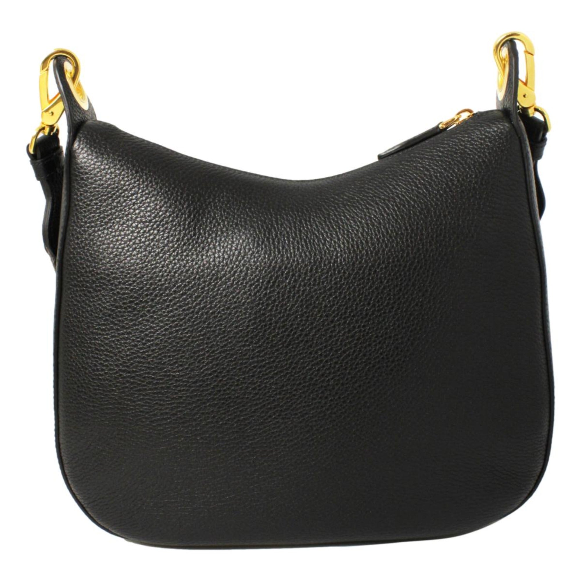 Prada Black Vitello Phenix Leather Web Stripe Strap Crossbody - TSC.ca