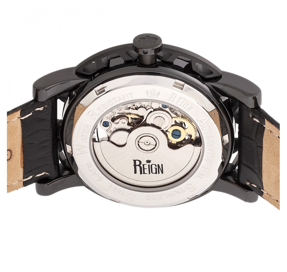 Image 889866_ALTMORE15.jpg, Product 889-866 / Price $207.66, Reign Stavros Automatic Skeleton Leather-Band Watch from Reign on TSC.ca's Jewellery department