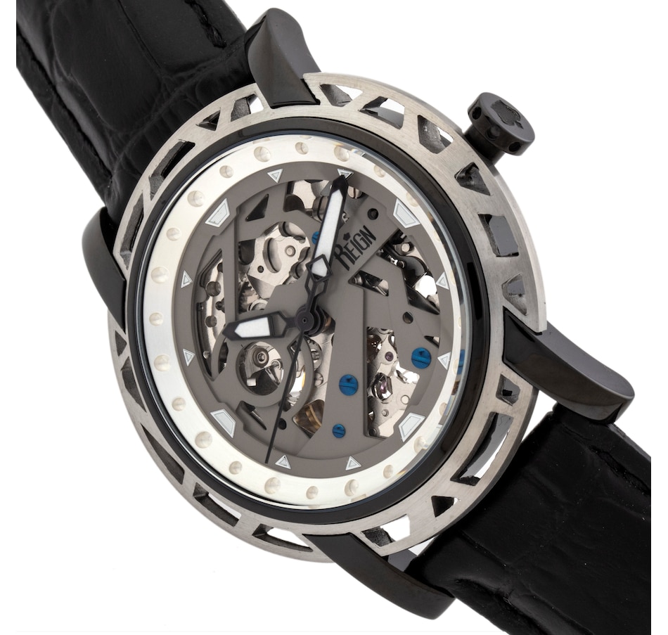 Image 889866_ALTMORE2.jpg, Product 889-866 / Price $207.66, Reign Stavros Automatic Skeleton Leather-Band Watch from Reign on TSC.ca's Jewellery department