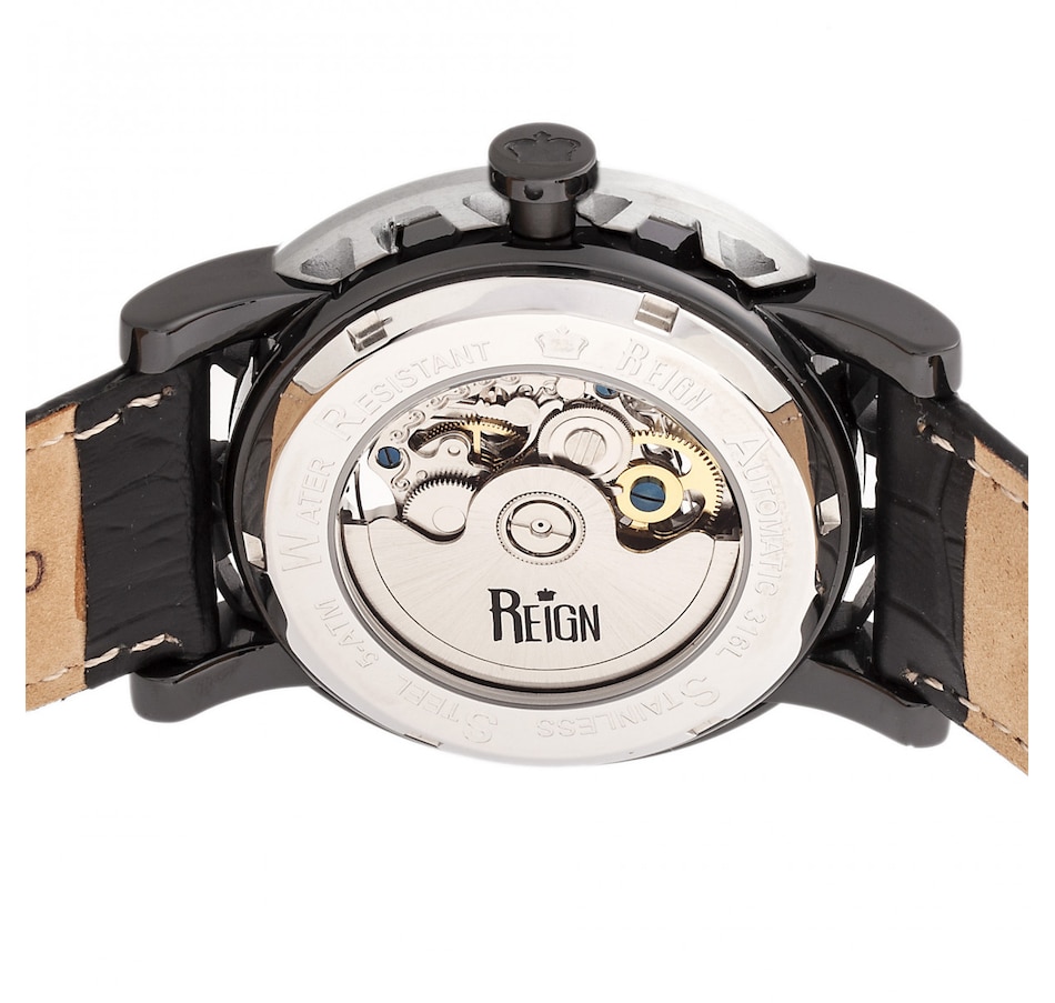 Image 889866_ALTMORE3.jpg, Product 889-866 / Price $207.66, Reign Stavros Automatic Skeleton Leather-Band Watch from Reign on TSC.ca's Jewellery department
